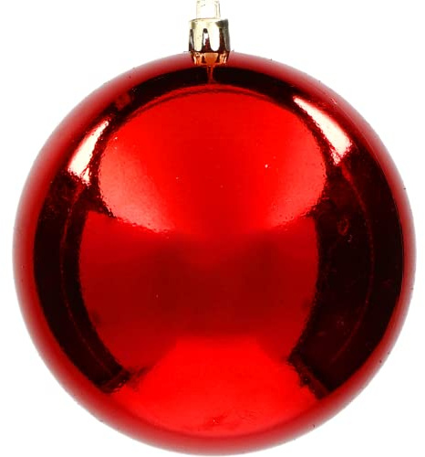 Palla di Natale Gigante Ø 25 cm in Plastica LUCIDA ORO ROSSO Infrangibile Resistente Ai Raggi UV per Esterno Decorazioni Negozio, Vetrina, Luminarie Esterna Sfera Natalizia (Rosso)