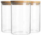 PRICE BEATER Set of 3 Glass Jars Containers, 1 Litre Airtight Food Storage Jars with Bamboo Lid, 3 Piece Canister Set Storing Cereal, Pasta, Tea Coffee Sugar, Dishwasher Safe (1 L - 3 Pc)
