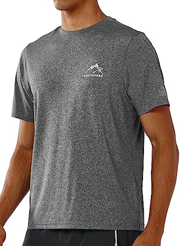 NORTHYARD Men's UPF 50+ Sun Protection Shirt Short Sleeve Swim Rash Guard SPF UV Athletic Workout Running T-Shirt Carbon Heather 4XL