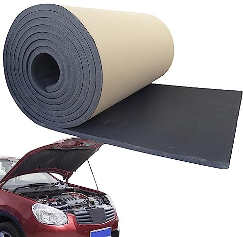 pologmase Moteur de voiture insonorisant | Tapis ignifuge pour isolation thermique, protection contre le bruit, tapis en mousse insonorisant, protection thermique pour toit de voiture, porte, capot,