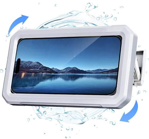 Coolpow Supporto per Telefono da Doccia Impermeabile Custodia Porta Telefono Doccia【480°Regolabile】 Porta Phone Bagno da Muro con Design Anti-appannamento per Cellulari da 4 a 7 Pollici Kit