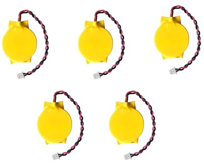 Eunicell 5-pack CMOS-BIOS-batterier CR2032 med 3 V MOLEX-kontakt för PC, bärbar dator, bärbar dator, bärbar dator, BIOS för engångsbruk, FBA