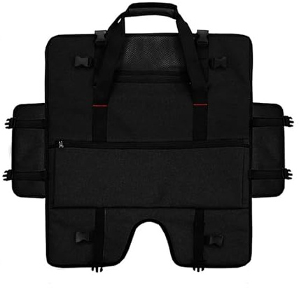 Monitor Transportfodral - Monitor Dammskydd - bärbar stationär dator | förvaringsfodral - reselock med ficka för skärmar från 20 till 24 tum, svart, Se référer au descriptif, Se beskrivningen