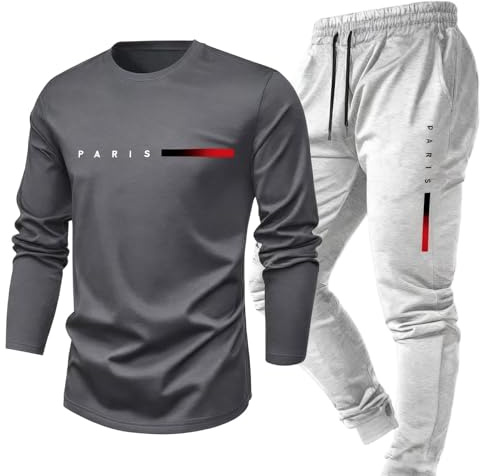 Generisk joggingdräkt herr 2 delar träningsoverall set bomull sportdräkt baggy tracksuit varm bekväma tröjor och joggingbyxor hemmadräkt streatwear fritidsoverall gym träningskläder