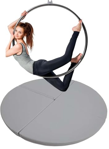 Pole Dance-matta, vikbar Pole Dance-matta, tjock crashpad för Aerial Hoop, 120 cm säkerhetsmatta för hemmagym och dans, 100 cm x 5 cm Lyra-ring och strippstång kollisionsskydd