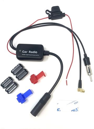 Dolphin Automotive Car DAB/DAB+ Radio Powered Amplifier FM/SMB with DIN Port. Stereo Aerial Antenna Splitter Signal Converter Booster 12v