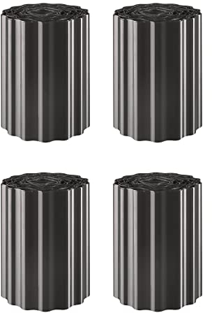 Novatool Rasenkante Kunststoff 20 cm hoch I 4x9 Meter I Anthrazit I Garten Abgrenzung Teichrandband Beetwege Zierzaun Gartenstein Umrandung Gartenumrandung Rasenkantenprofile Vorgartenzaun