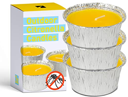 Citronella Kerze Outdoor Set – 3 Stück – NEUE REZEPTUR – 11h Brenndauer – Duftkerze für Garten, Balkon, Terrasse, Camping – Balkon Kerzen - Camping Kerze - Kerzen Gelb - Made in Europe