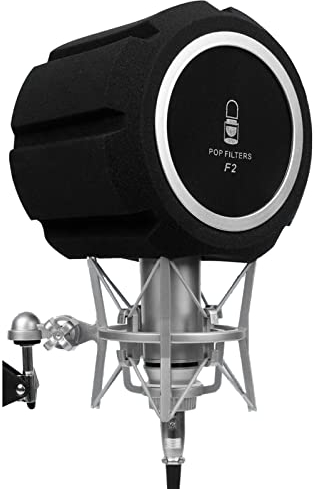 Michear Professional Microphone Windscreen Pop Filter Noise Reduction Sound-Absorbing Reflection Filter Desktop Mic Sound Pop Shield Foam Cover for Vocal Booth Recording Studios