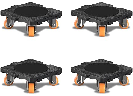ONEON Pack Adicional de 4 Plataformas para Muebles Conectables con Ruedas con Rodamientos Giratorias de 360°