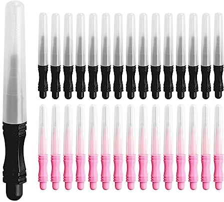 30 Stück Mini-Augenbrauenbürste, tragbare Wimpernbürste, Wimpernverlängerungswerkzeug, Bürste mit Kappe, Interdentalbürste, Mundpflegebürste für Augenbrauen