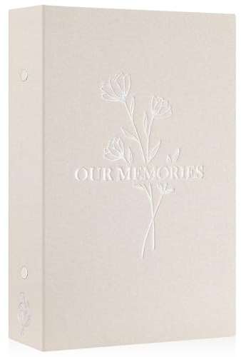 Lanpn Photo Album 6x4 Slip in, OUR MEMORIES Linen 300 Pockets Photo Albums Holds Landscape Only 10x15cm Picture Beige