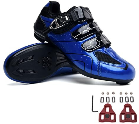 Meiju Mateju Chaussures de Cyclisme de vélo de Route Respirantes Chaussures de vélo pour Homme/Femme avec Look SPD-SL Delta Cleats Chaussures Indoor/Outdoor