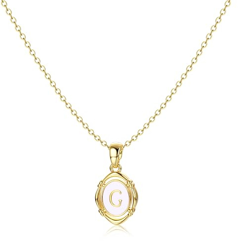 BodyBonita Collana Personalizzata Donna con Nome G - Delicata Collana con Iniziale Placcato Oro 16K Lettera Collane Personalizzata Gioielli Donna