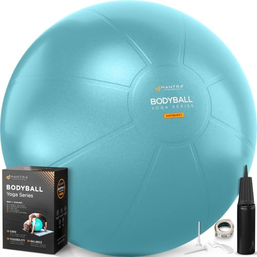 Pelota de Pilates - Fitball Anti-Explosión para Yoga, Fitness y Gimnasia en Casa - Pelota de Embarazo y Parto - Fortalece Core y Equilibrio - Rehabilitación y Silla de Oficina - Bomba Rápida Incluida