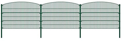 Valla de piquetes doble MORATA Berg Altura: 160 cm/Longitud: 36 m 1x poste esquinero I Valla de jardín, valla de piquetes