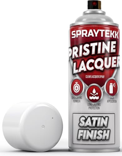 SPRAYTEKK Clear Lacquer Spray Paint | 400ml | Fast-Drying Acrylic Topcoat for Wood, Metal, Plastic & More | Non-Yellowing, UV & Scratch Resistant | Indoor & Outdoor Use (Satin, 1)
