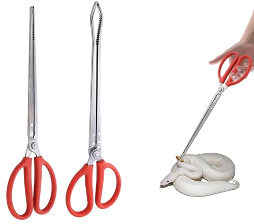 QoTang 2 pièces Pince à Nourriture Reptile,38cm Extra Longues Pince À Nourriture Reptile,Pince Alimentation Reptile pour Serpents pour Serpent Tortue Lézard Grenouille Araignée