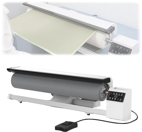 Mixtric Presse Repasser Rotative Vapeur 90 Cm, Fer à Vapeur Continu pour VêTements, Rideaux et Nappes, Repasseuse Linge HôTel pour Usage Professionnel et Domestique,Blanc