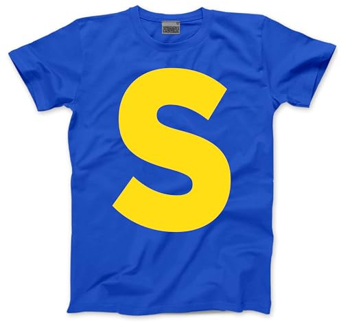 Chipmunk Costume Outfit - Blue Letter S Tshirt Matching Tee Halloween Top Fancy Dress Party T-Shirt - L Blue