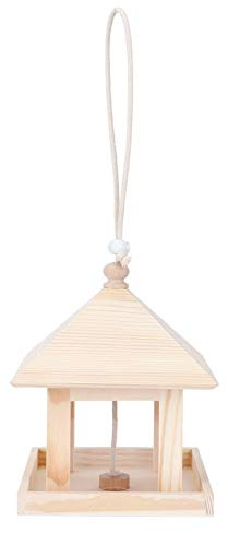 Wooden Nesting Box, Hanging Bird Feeder 20x17x17cm, Natural Wood Color - Durable Material, Multiple Entry Design, Ideal for Small Birds and Garden Decoration