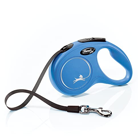 Flexi New Classic Retractable Dog Leash (Tape), 16 ft, Small, Blue