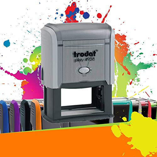 Trodat Printy 4928 - Tampon Encreur Professionnel Automatique 7 lignes À Personnaliser - Empreinte 60 x 33 mm Offerte (Noir)