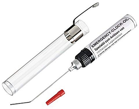 HDmirrorR Emergency Clock Oil - Spezialöl zum Anlösen verharzter Lagerstellen in Großuhrwerken - Mit sehr feiner Dosierkanüle - 4 ml - C334925