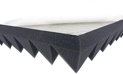 Alanpur Espuma Acústica Autoadhesiva Tipo 50 x 50 x 5 Pirámides de Espuma para Aislamiento Acústico Eficaz