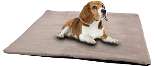 vitazoo Thermo Hundedecke & Katzendecke - 60 x 45 cm Klein - Katzen und Hundematte zum Mitnehmen für Unterwegs oder Outdoor - rutschfest, Waschbar, Faltbar und Flauschig - Grau