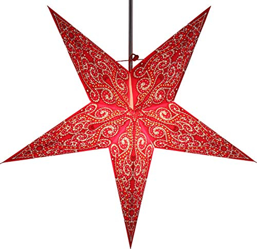 GURU SHOP Faltbarer Advents Leucht Papierstern, Weihnachtsstern 60 cm - Molinos, Papiersterne 60 cm