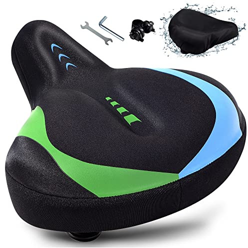 CDYWD Fahrradsattel Herren & Damen Bequem, Extra Breit Weich Gel Fahrrad Sattel, Ergonomisch Fahrradsitz, Universal Ersatz Gelsattel für Cityrad, Pendlerfahrrad, MTB, Mountainbike, Ebike, Heimtrainer
