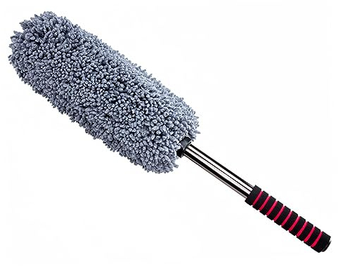 Milisten Spolverino per Auto in Microfibra - Spazzola per Cera e Pulizia Esterno con Raccoglipolvere per Lavaggio Auto
