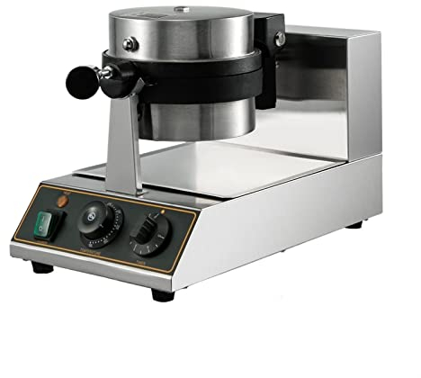 Rotondo Waffle Maker 1100W Forno antiaderente elettrico commerciale 180 ° rotante Casa doppia piastra laterale Muffin torta macchina da forno facile da usare