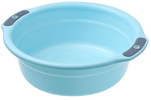 Wash Basin, Plastic Thicken Large Capacity Ant Slip Washing Face Clothes Basin, Round Dish Wash Basin Dishpan Camping Dishpan Portable Vegetable Fruit Dish Tub for Home Dormitory(Large)