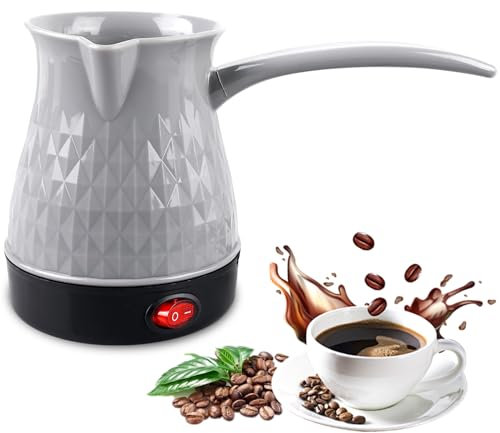 BORDEAG Cafetera espresso de inducción, cafetera turca, 500 ml, cafetera espresso para camping, cafetera moca, cafetera turca, elegante (gris)