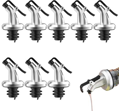 Newpop 8 Pezzi Tappo Dosatore Olio, Beccuccio Olio per Bottiglia, Tappo Olio Salvagoccia, Tappi per Bottiglie Olio in Plastica, Versatore d'Olio per Bottiglie, per Olio d'Oliva, Sciroppo, Aceto