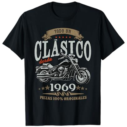 Nacido en 1969 - 57 Años Cumpleaños Moto Biker Hombre Motero Camiseta
