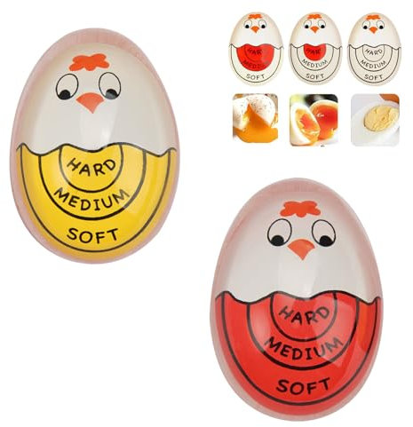 2 Pezzi Timer per Cottura Uova,Egg Timer in Resina,Indicatore per Cottura Uova,Colore Uovo Timer per Casa,Uova (Morbido,Medio,Duro) Scegliere la Maturità Delle Uova in Base al Cambiamento di Colore