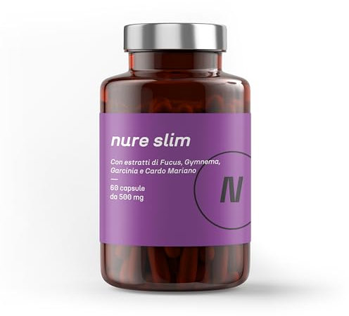 NURE Slim 60 cps da 500 mg | Integratore per il Controllo del Peso e Appetito | Cardo mariano, gymnema sylvestre, garcinia cambogia, fucus