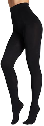 Seidiva Collant Polaire Femme Hiver Chaud, Collant Thermique Femme Taille Haute, Ultra-doux et Confortable, Noir S-M