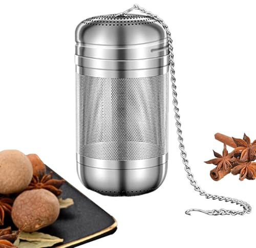 Boule à épices - Passoire en acier inoxydable à mailles fines pour aromatiser les bouillons, soupes, vin chaud, épices | Œuf à thé polyvalent pour thé en vrac, filtre à herbes pour cuisine, outil de