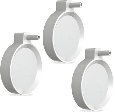 RTSHUK Lot de 3 pierres à gazéifier nano pour bassins - 80 mm - Pour aquarium, pierre à air, disque, silencieux, aérateur d'aquarium, aérateur pour bassins et aquariums - Blanc