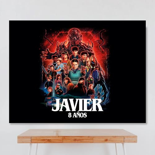 Cartel Personalizado Straangerrr Thiinggs 100x80 cm, Pancarta Cumpleaños, Decoracion Straangerrr Thiinggs