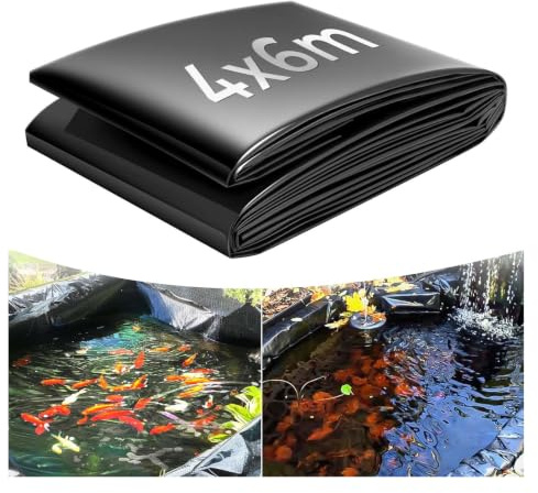 4x6m Lona para Estanque, HDPE Revestimiento de Estanque 0.2 mm de Espesor