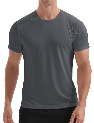 APTRO Funktionströja för män, sport, t-shirts, ventilerande, löpartröja, snabbtorkande, träningströja, gymtröjor, Grå C, S