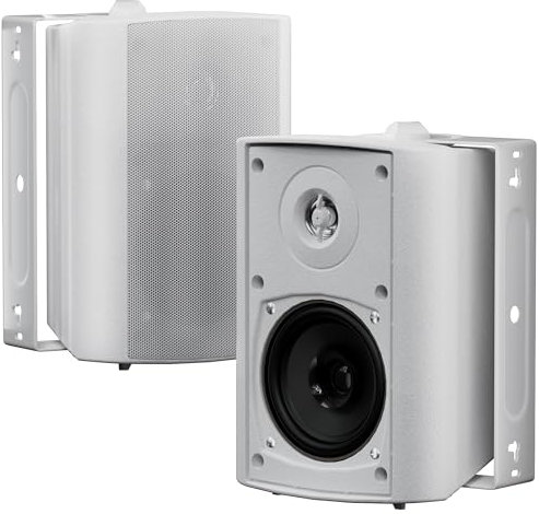 Herdio 4 Inch 200 Watts 2 Way Waterproof Outdoor Speakers (White)