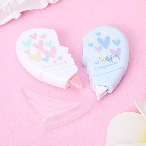 BSGP Cinta correctora de corazón de amor Kawaii estudiante papelería oficina suministros escolares 10m
