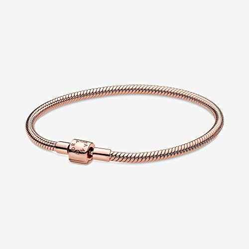 Pandora Icons Snake chain 14k rose gold-plated bracelet, 21