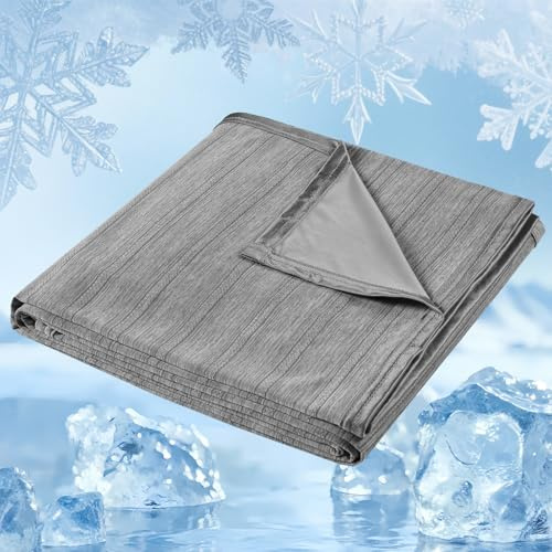 OMERAI Cooling Blankets for Night Sweats 200X220CM Arc-Chill Q-Max > 0.5 Double-sided Breathable Cold Blankets for Sleeping Lightweight Cool Blanket for Bed Sofa Travel Grey